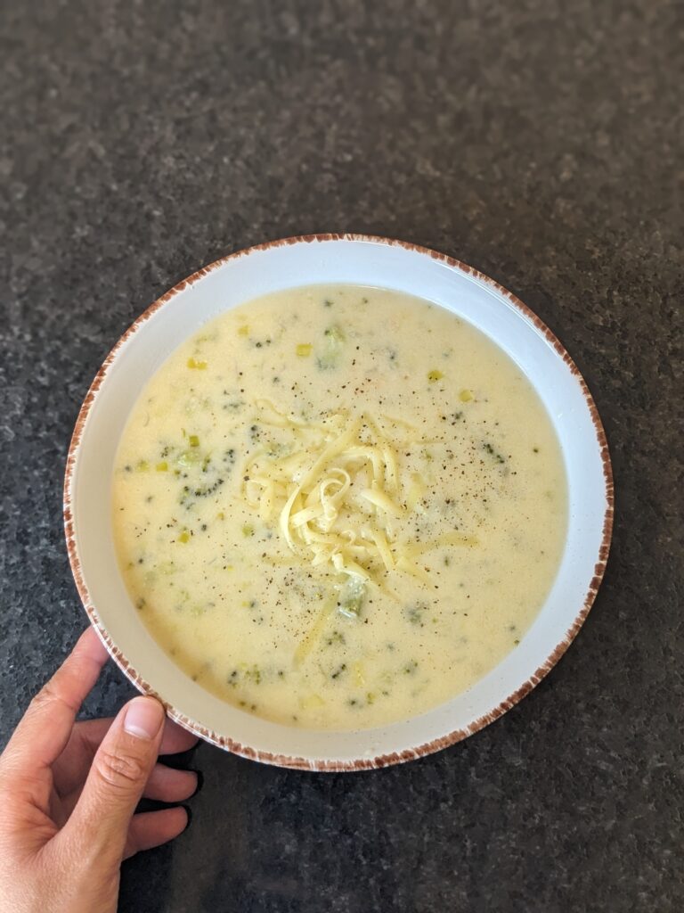Broccoli Leek Cheddar Soup