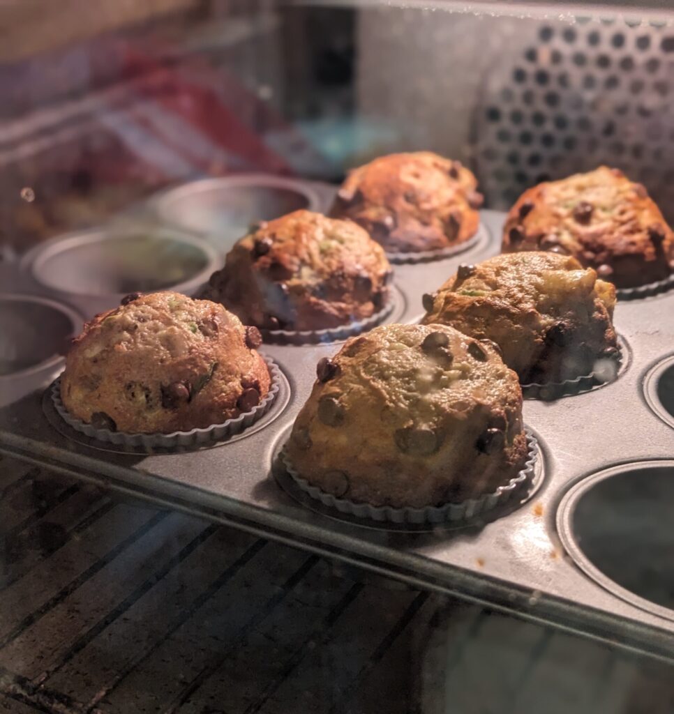 Chocolate Chip Banana Zucchini Protein Muffins